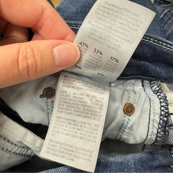 Mother High Waisted Ankle Fray Jeans Womens 24 Raw Hem Skinny Blue Denim Fall - Picture 14 of 15